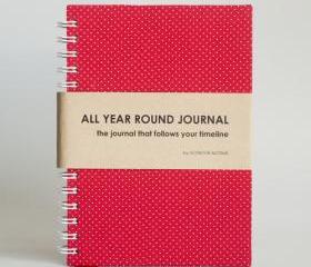 All Year Round Journal (unfilled dates / months / years) - Red Polkadots