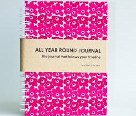 All Year Round Journal (unfilled dates / months / years) - Pink Marimekko