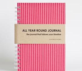 All Year Round Journal (unfilled dates / months / years) - Barbie Pink Stripes
