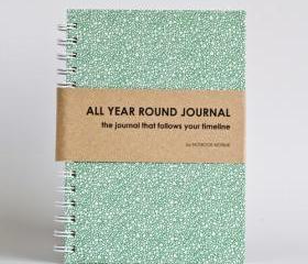 All Year Round Journal (unfilled dates / months / years) - Green Bubbles